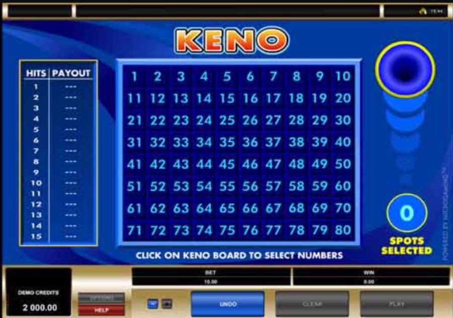 keno lottery winning numbers
